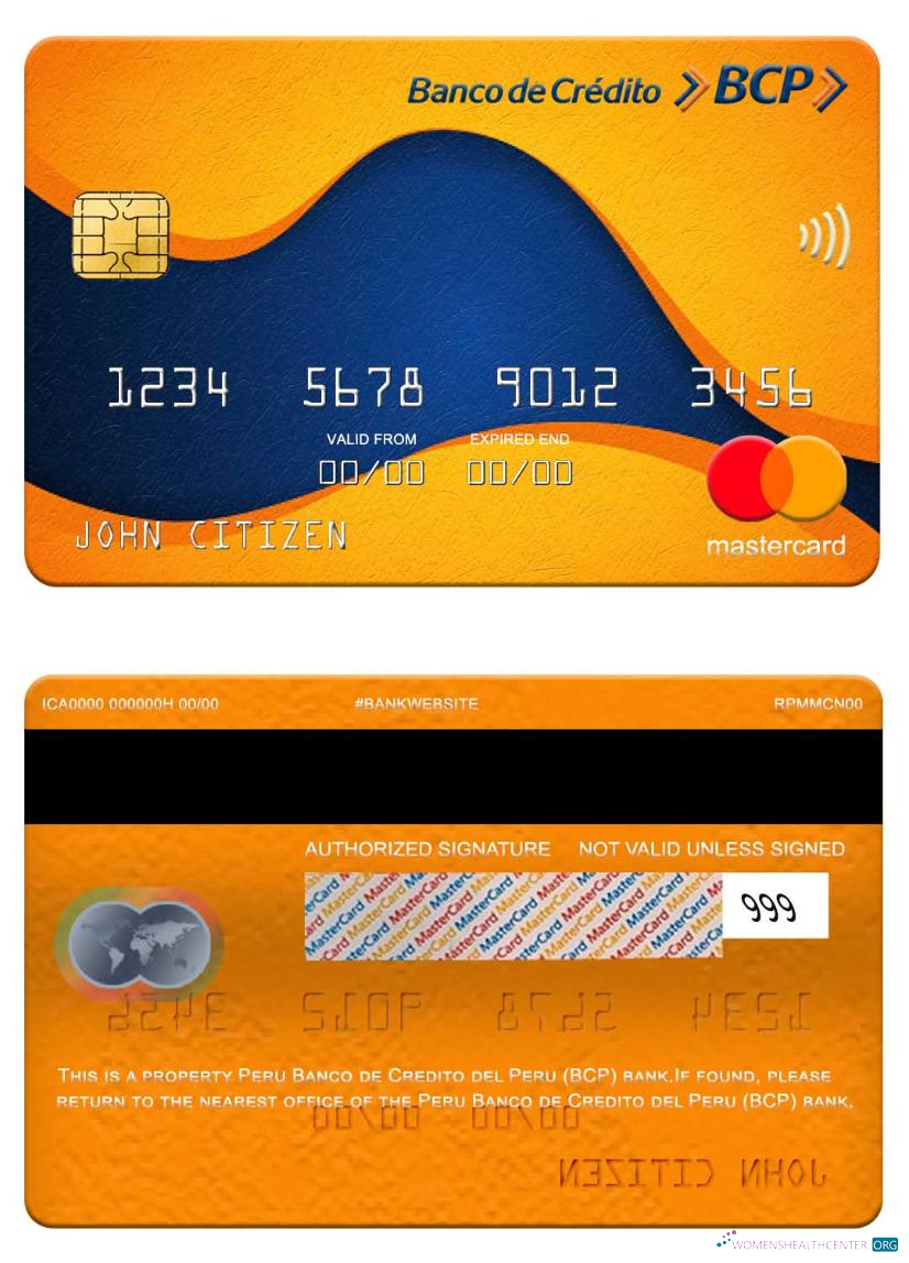 Download Peru Banco de Credito del Peru (BCP) bank mastercard Photoshop template